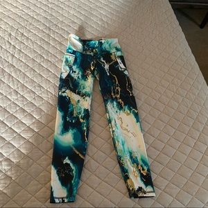 Old Navy Blue Marble High Rise Powersoft Leggings